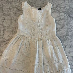 GapKids White Eyelet Sleeveless Dress Girls Size 10